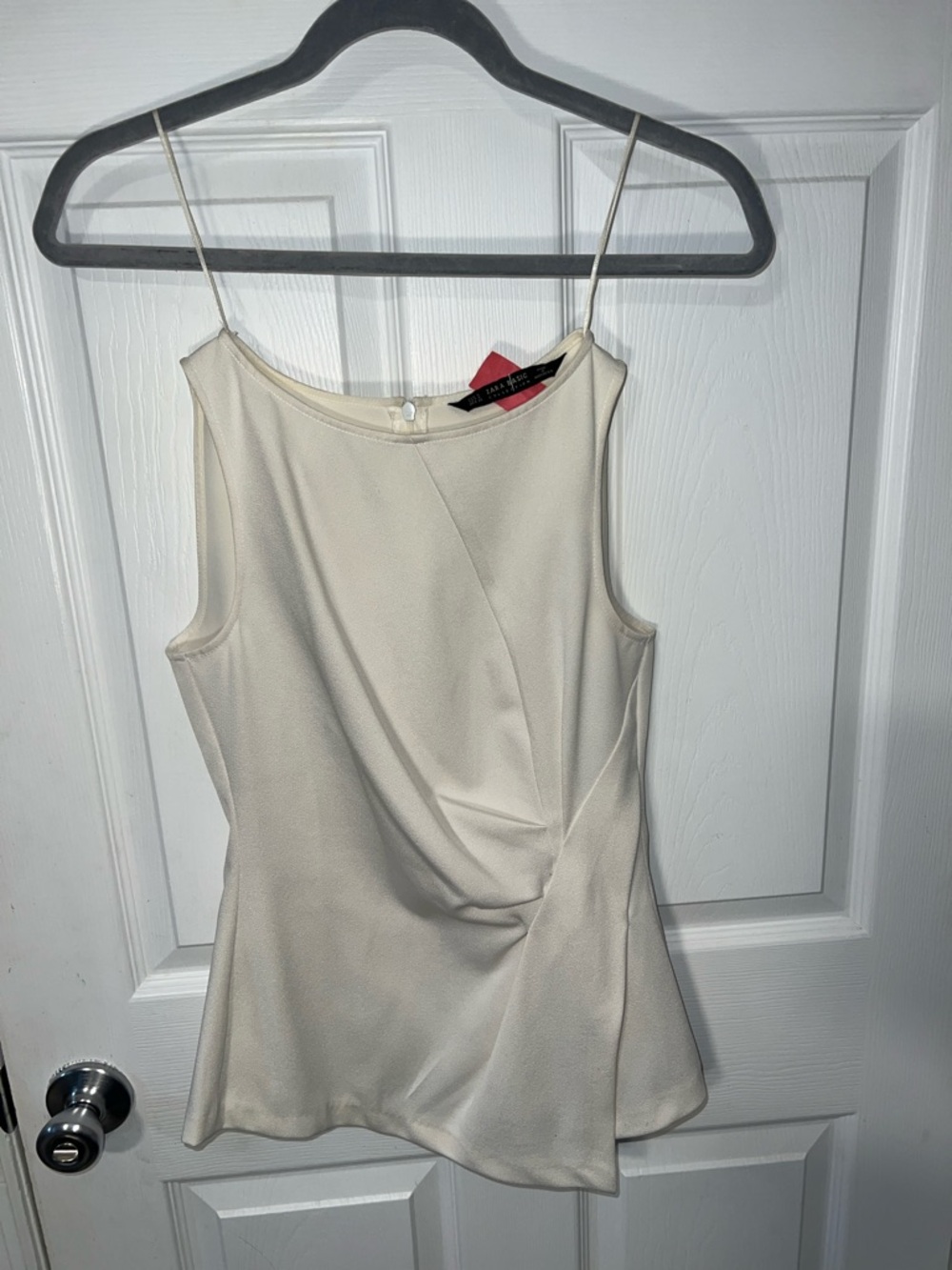 ZARA TOP WHITE PEPLUM SHIRT (JUST DRY CLEANED!)